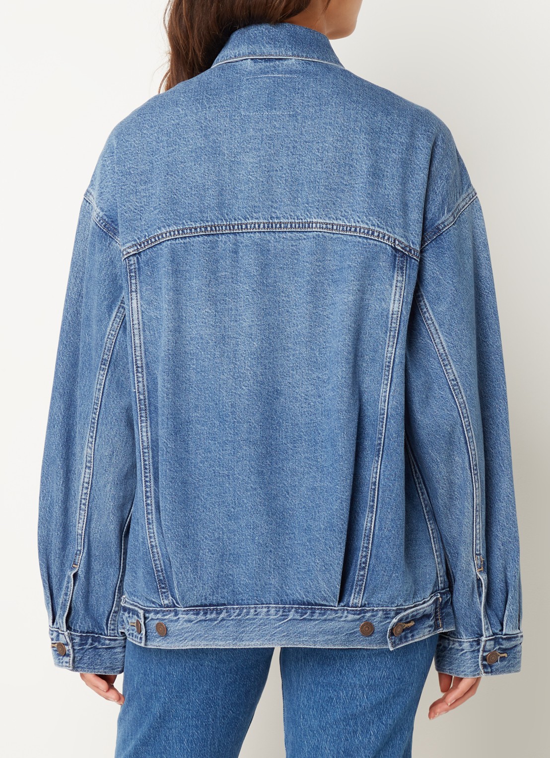 Levi's Oversized spijkerjas in lyocellblend met steekzakken - achterkant indigo