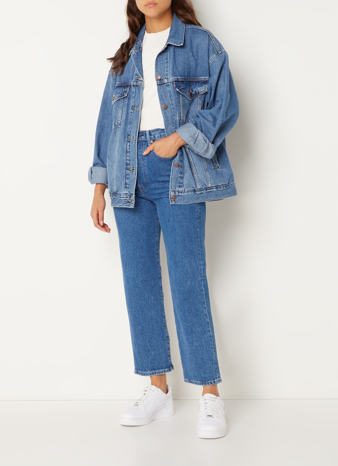 Levi's Oversized spijkerjas in lyocellblend met steekzakken - voorkant 3 indigo