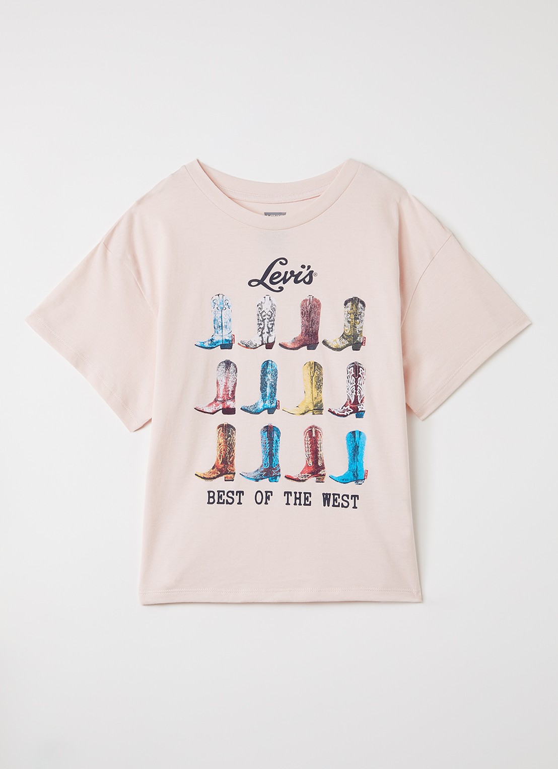 Levi's Oversized T-shirt met print - voorkant roze