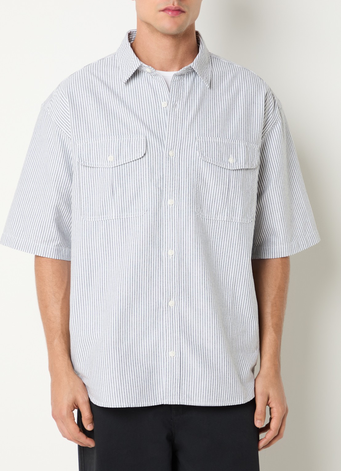 Levi's Pacifica regular fit overhemd met streepprint - detail 4 antraciet
