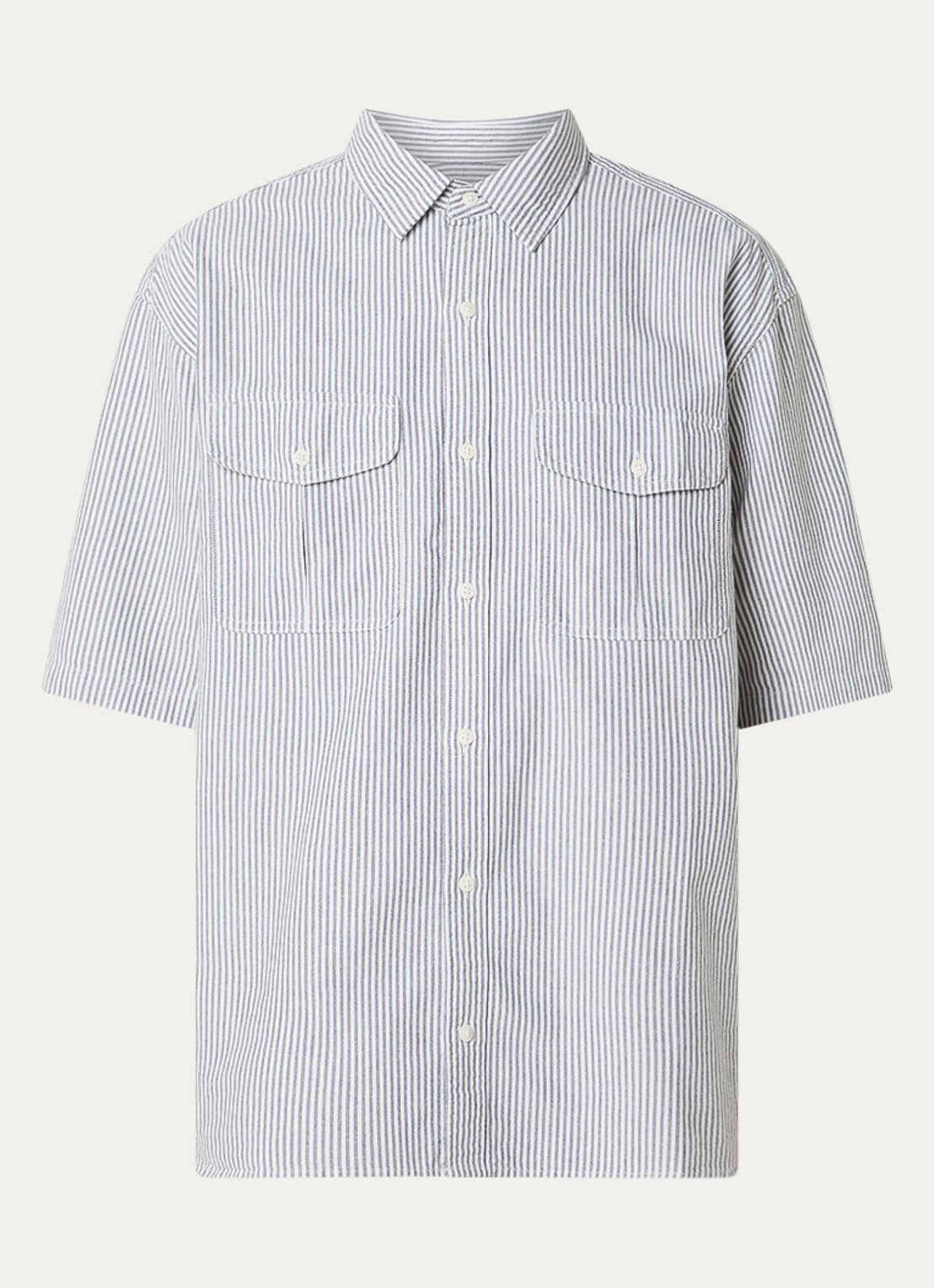 Levi's Pacifica regular fit overhemd met streepprint - voorkant 2 antraciet