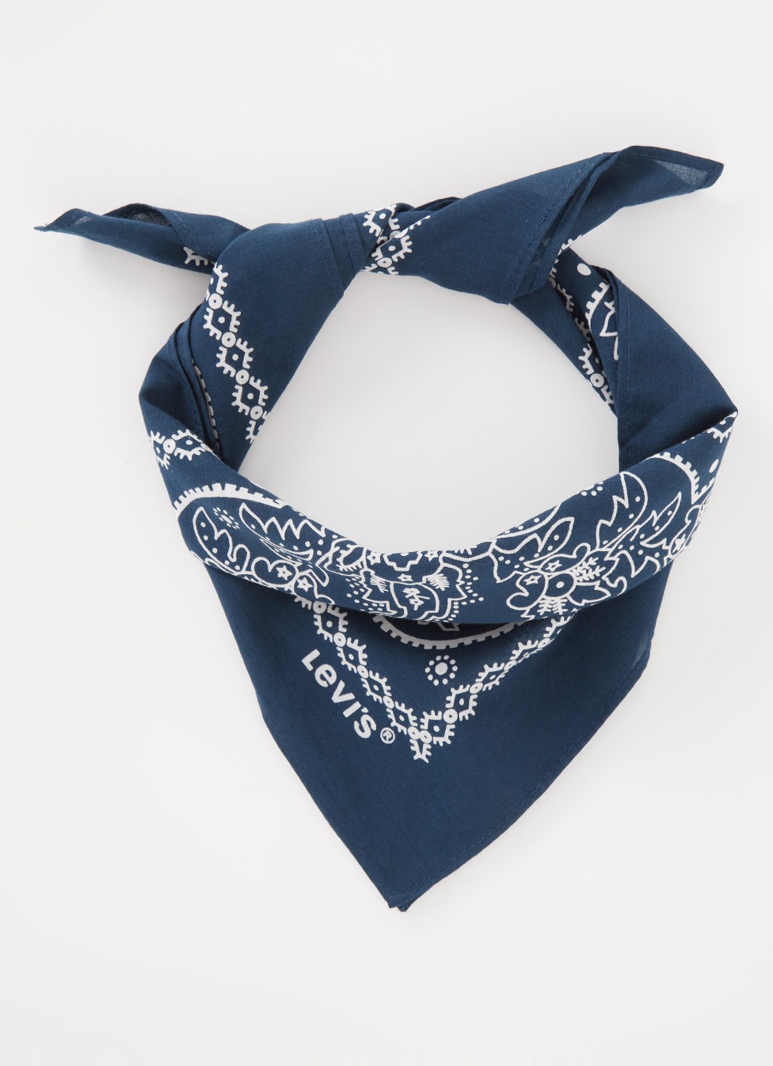 Levi's  Paisley Bandana sjaal 50 x 50 cm - voorkant indigo