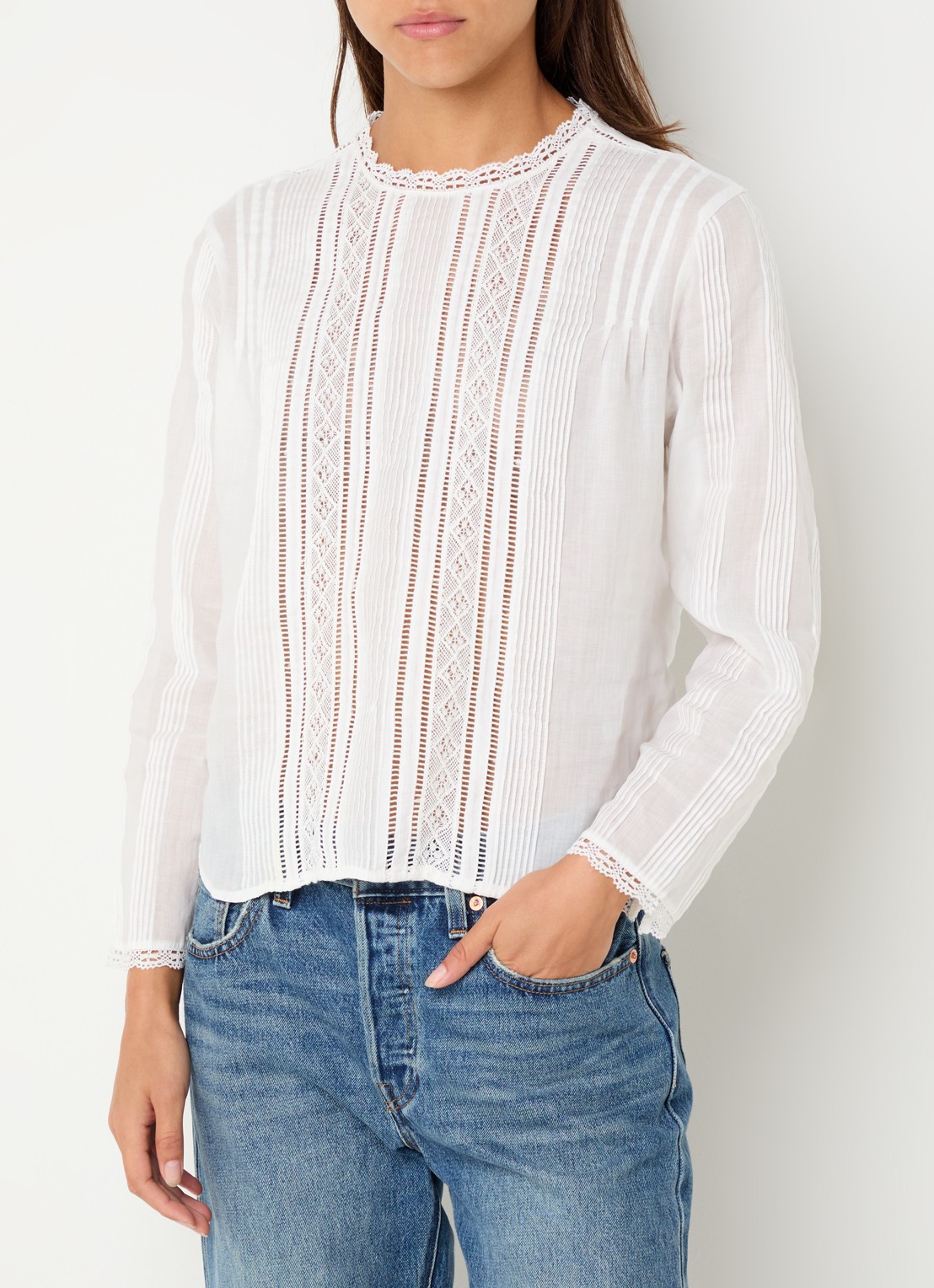 Levi's Palmo semi-transparante blouse  - detail 3 gebroken wit