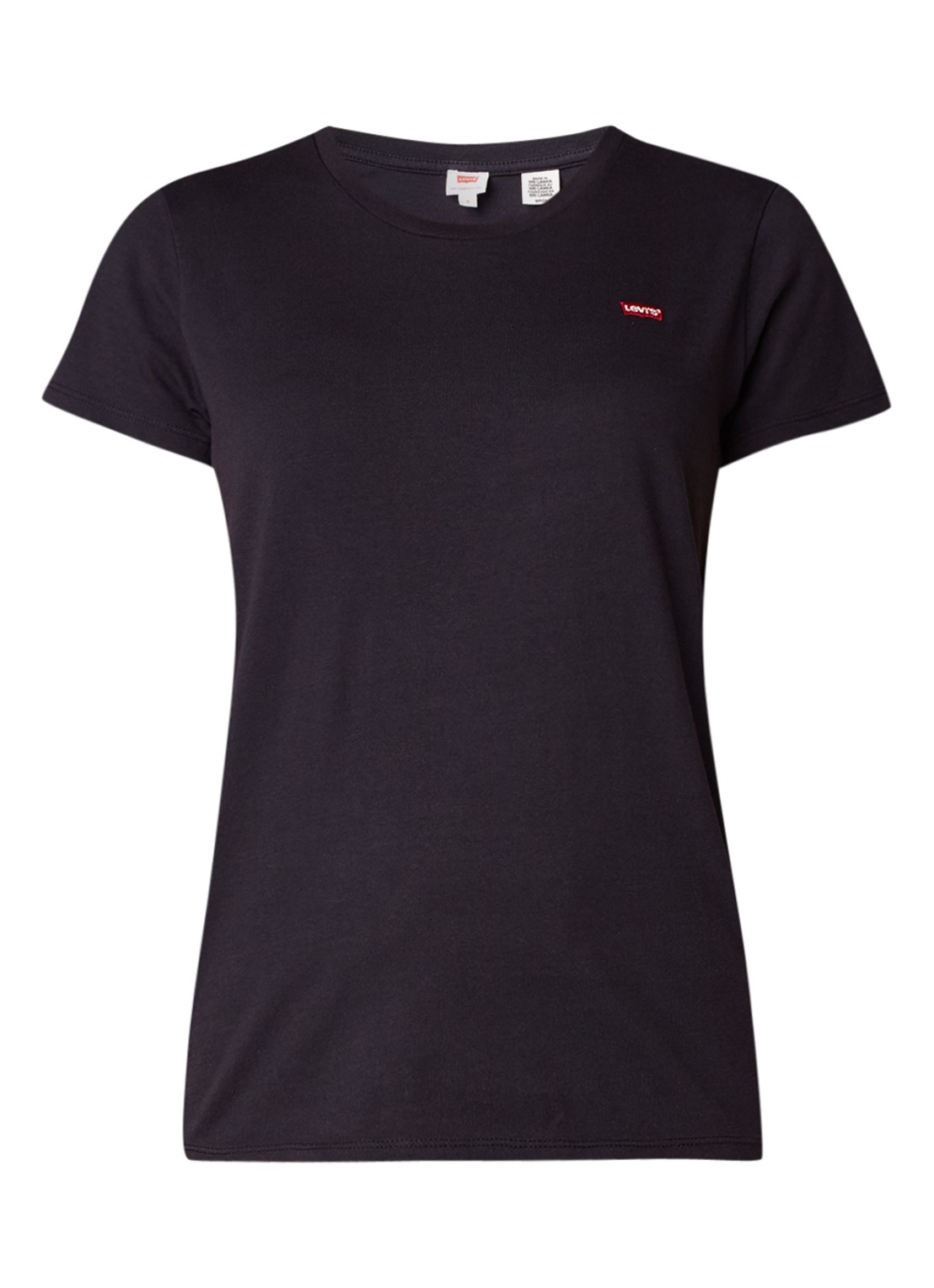 Levi's Perfect Tee T-shirt van katoen met logoborduring - voorkant 3 zwart