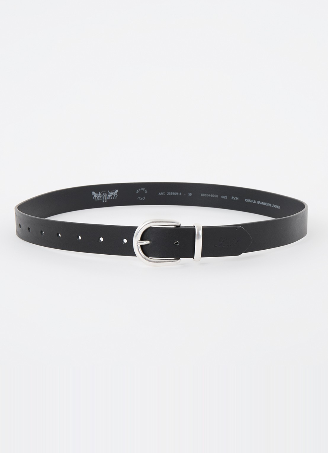 Levi's Phoebe riem van leer - voorkant zwart