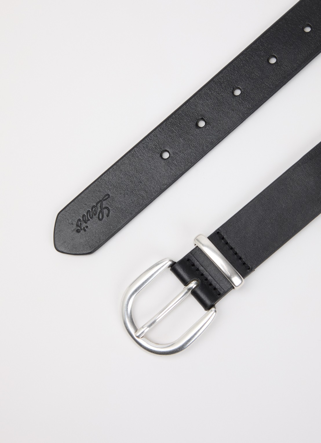 Levi's Phoebe riem van leer - detail 4 zwart