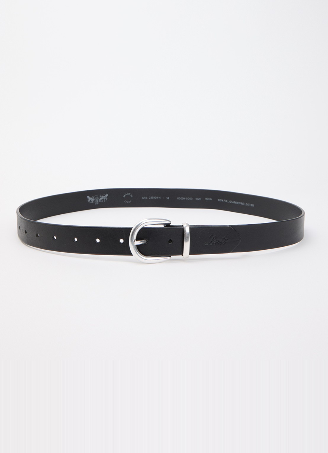 Levi's Phoebe riem van leer - voorkant 2 zwart