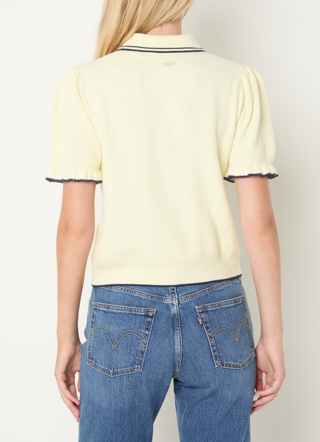Levi's Polo met stretch - achterkant 3 lichtgeel