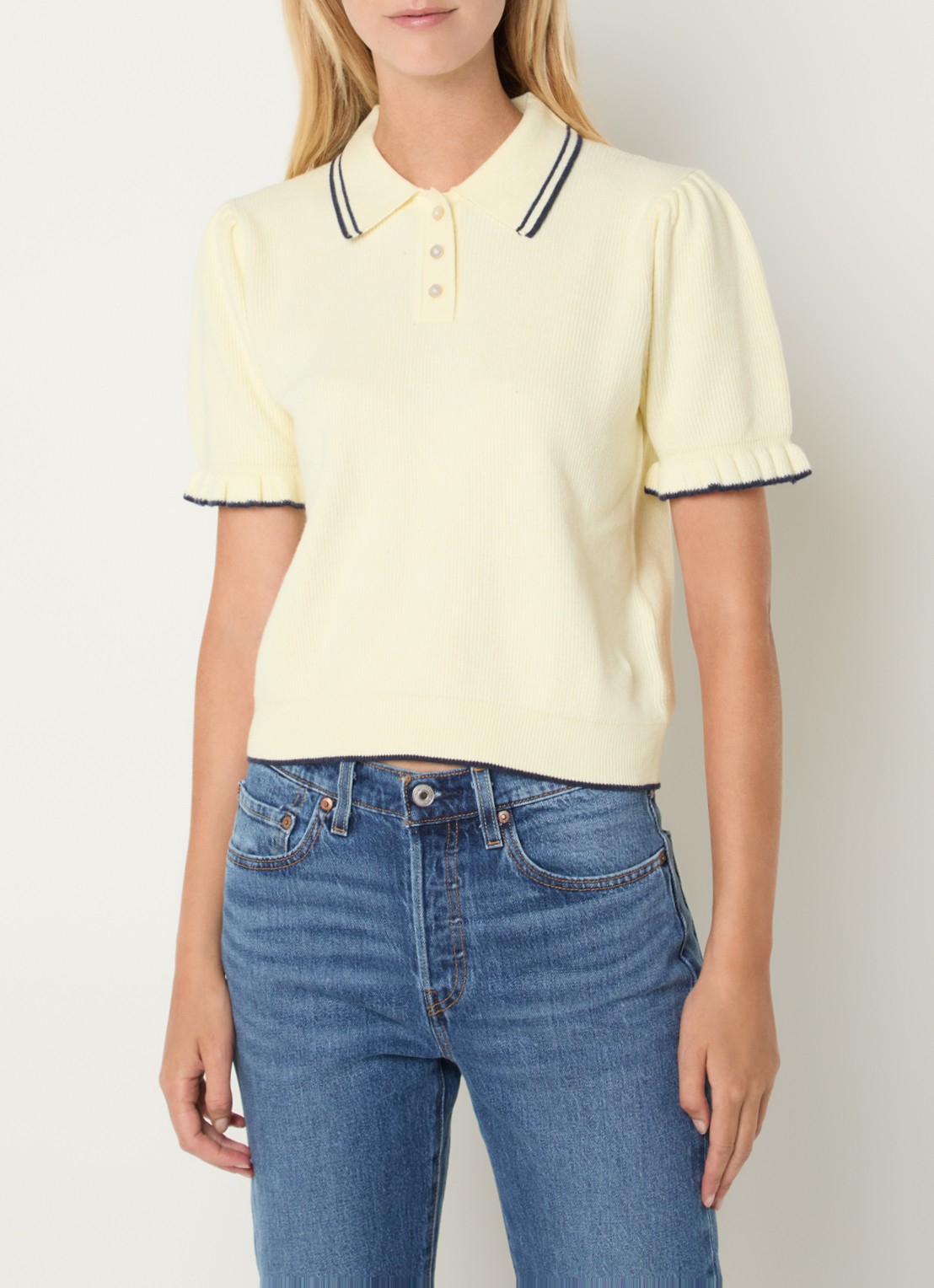 Levi's Polo met stretch - detail 4 lichtgeel