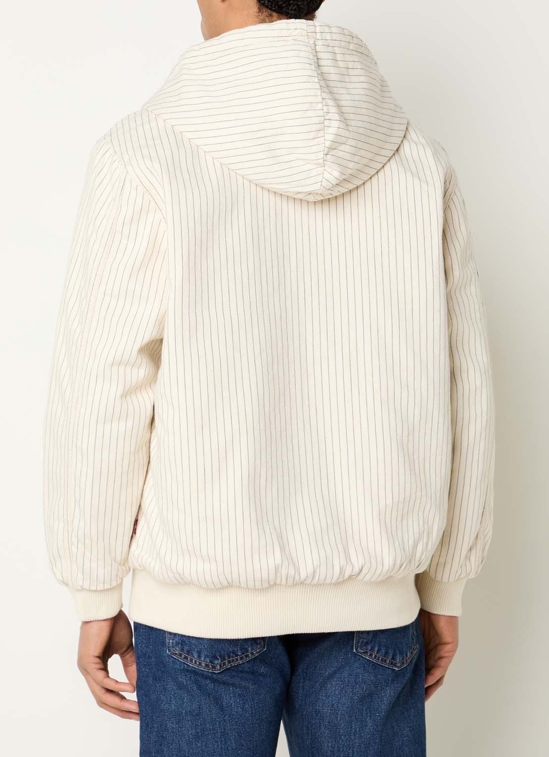 Levi's Potrero bomberjack met capuchon en streepprint - achterkant 3 vanillegeel