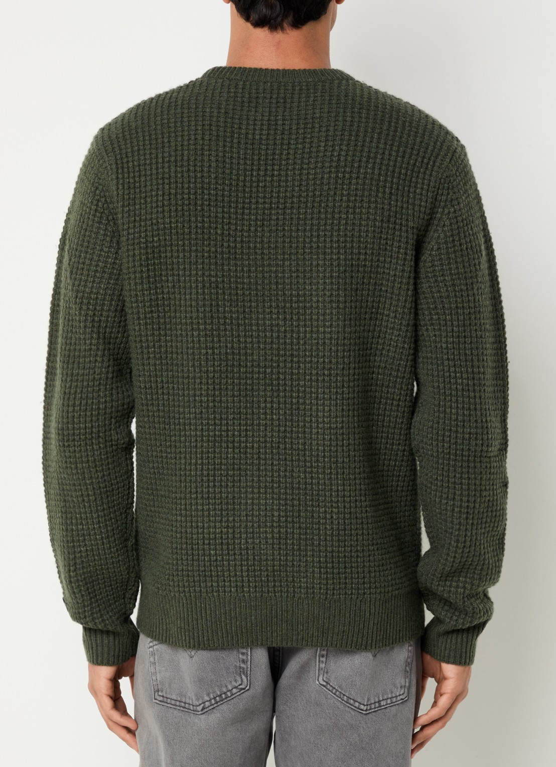 Levi's Presidio grofgebreide trui in wolblend - achterkant 4 bronsgroen