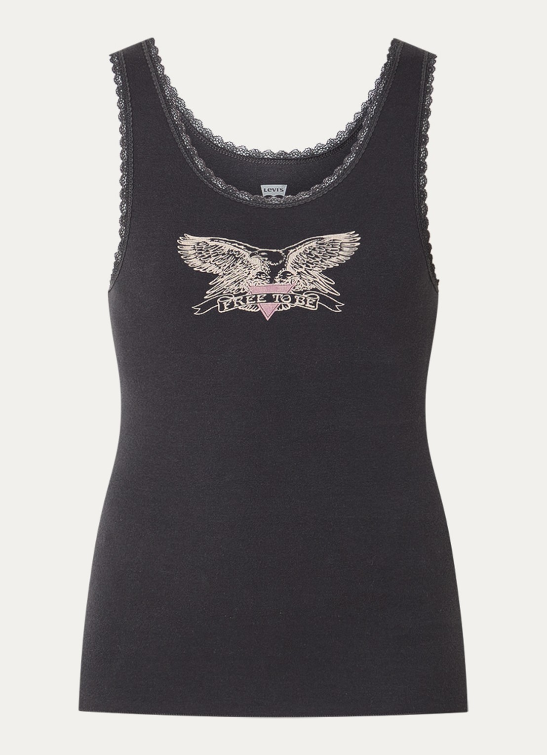 Levi's Pride Pretty tanktop met print - voorkant 2 antraciet