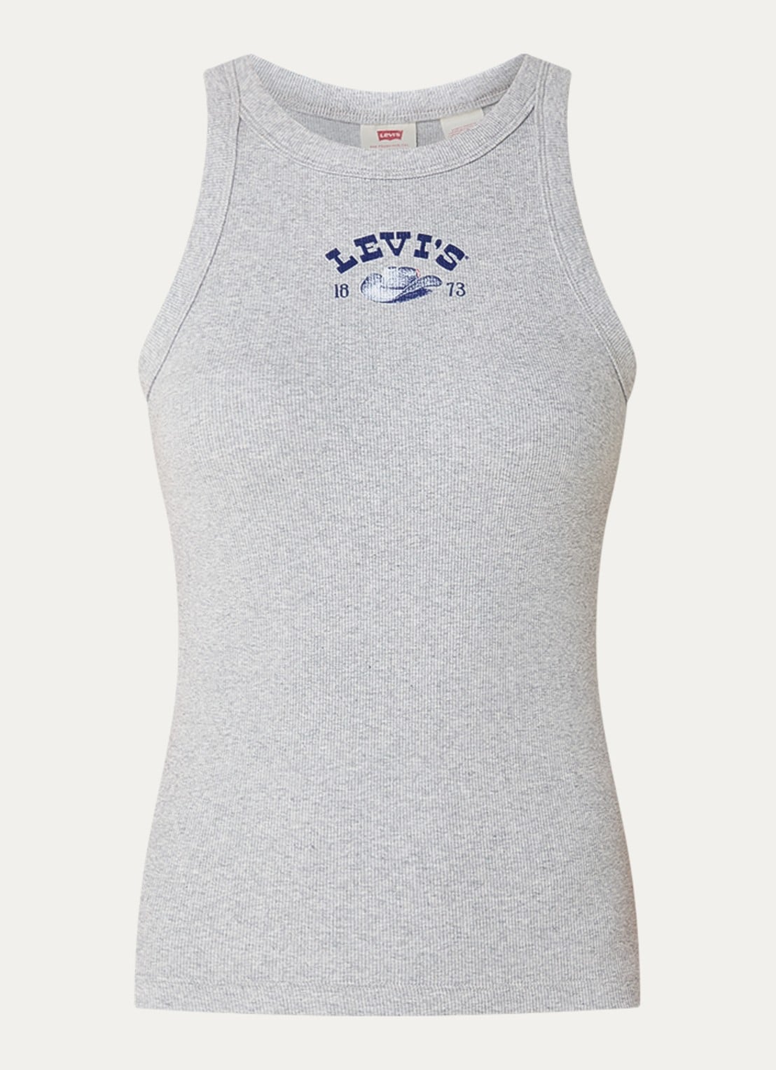Levi's Racer tanktop met logoprint - voorkant 3 grijsmele