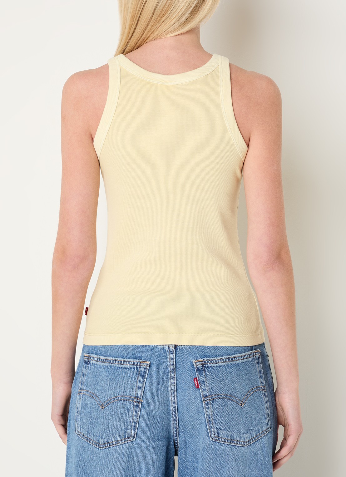 Levi's Racer tanktop met ronde hals - achterkant lichtgeel