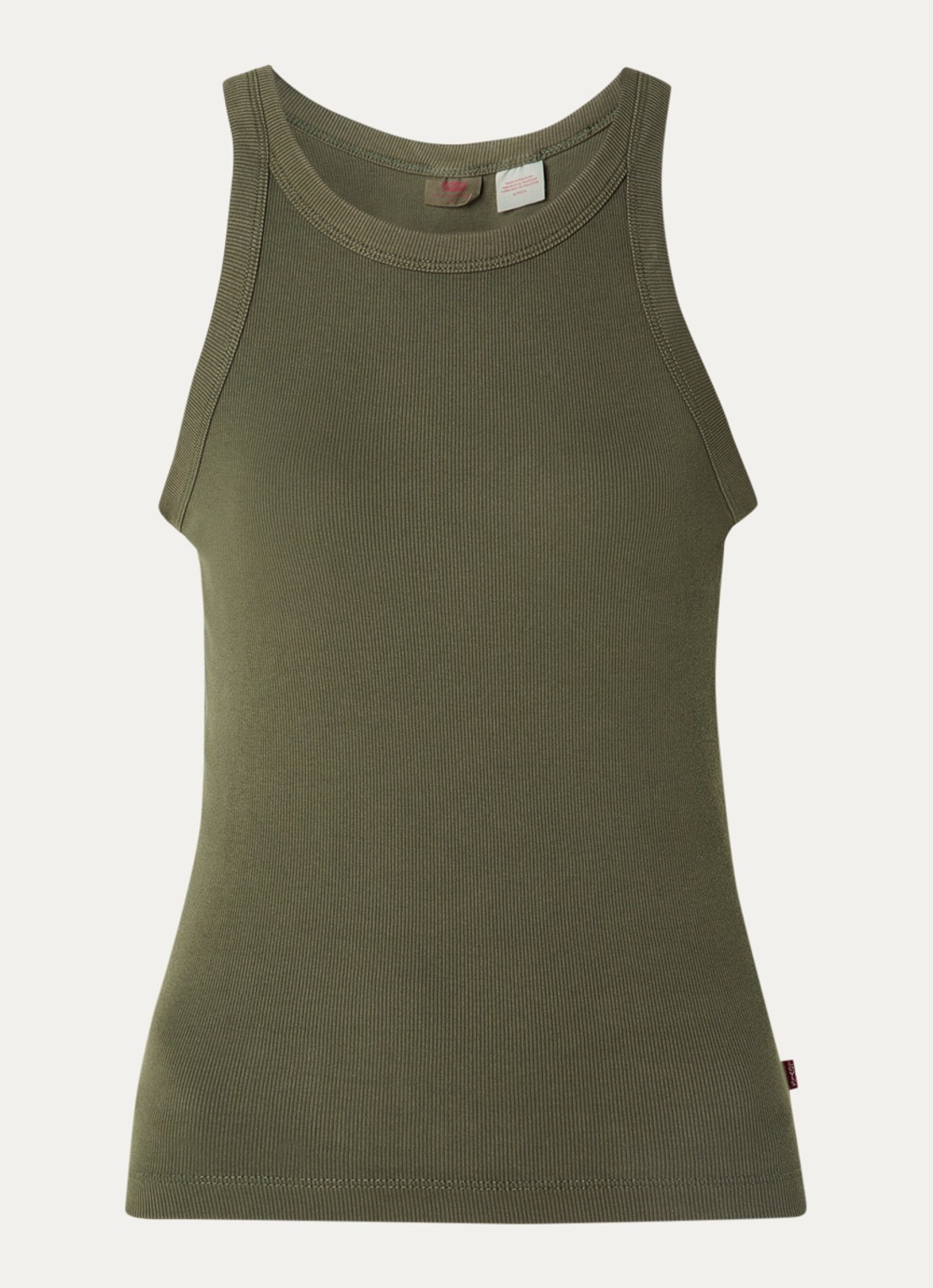 Levi's Racer tanktop met ronde hals - voorkant 2 bronsgroen