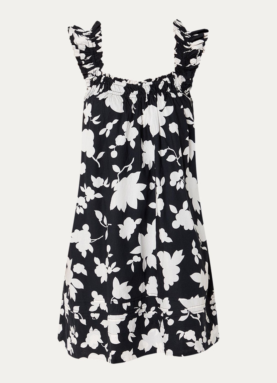 Levi's Regina mini jurk met bloemenprint - voorkant 3 zwart