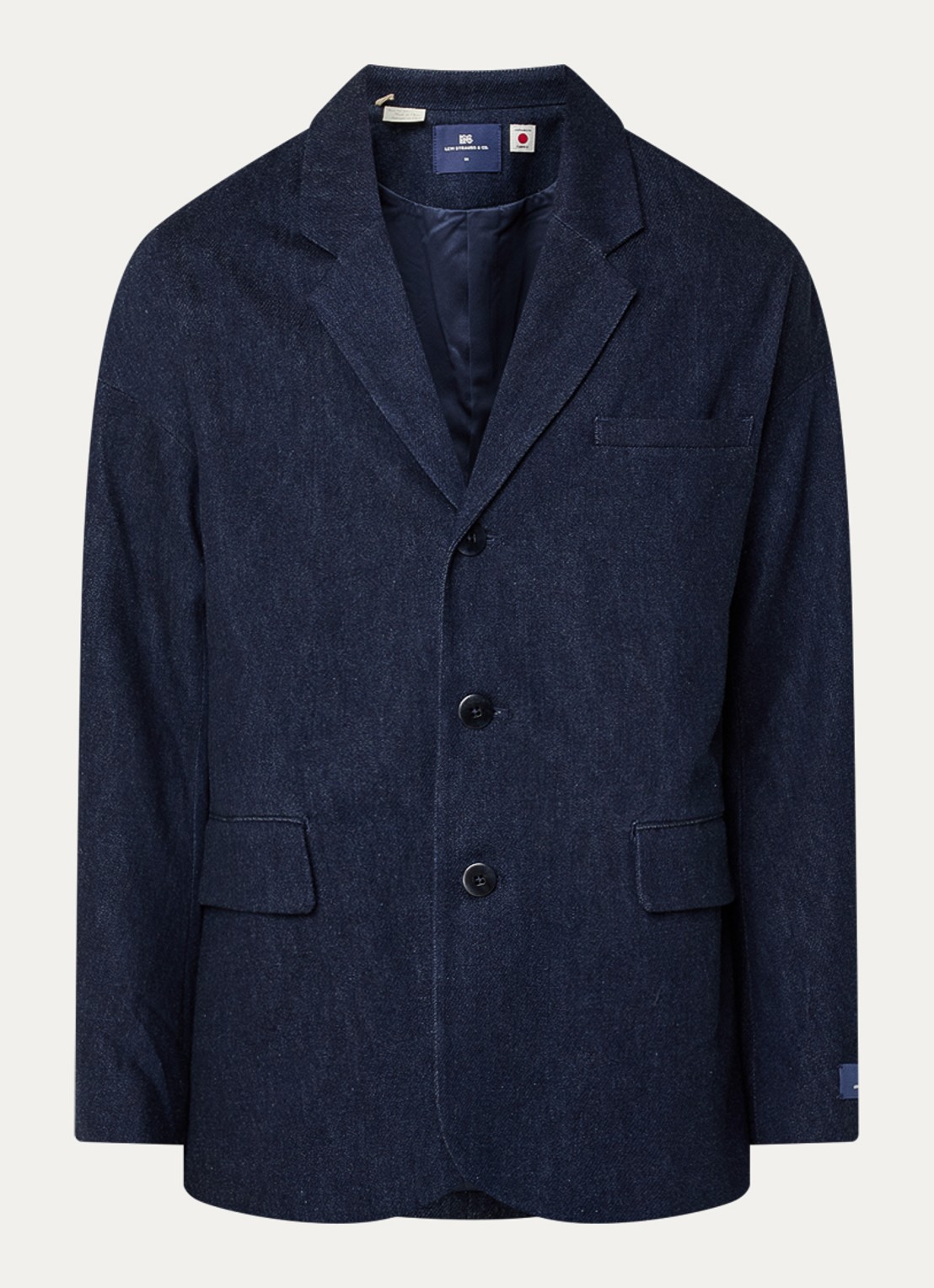 Levi's Regular fit colbert van denim met klepzakken - voorkant 3 indigo
