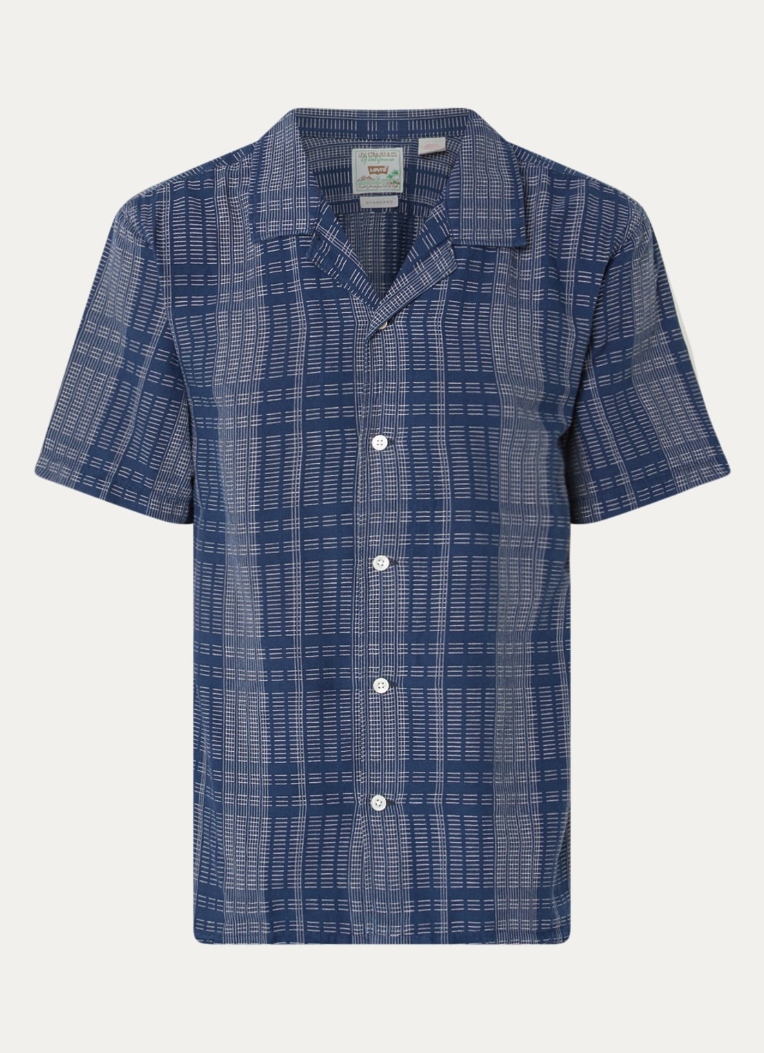 Levi's Regular fit overhemd in linnenblend met borduring - voorkant 2 royalblauw
