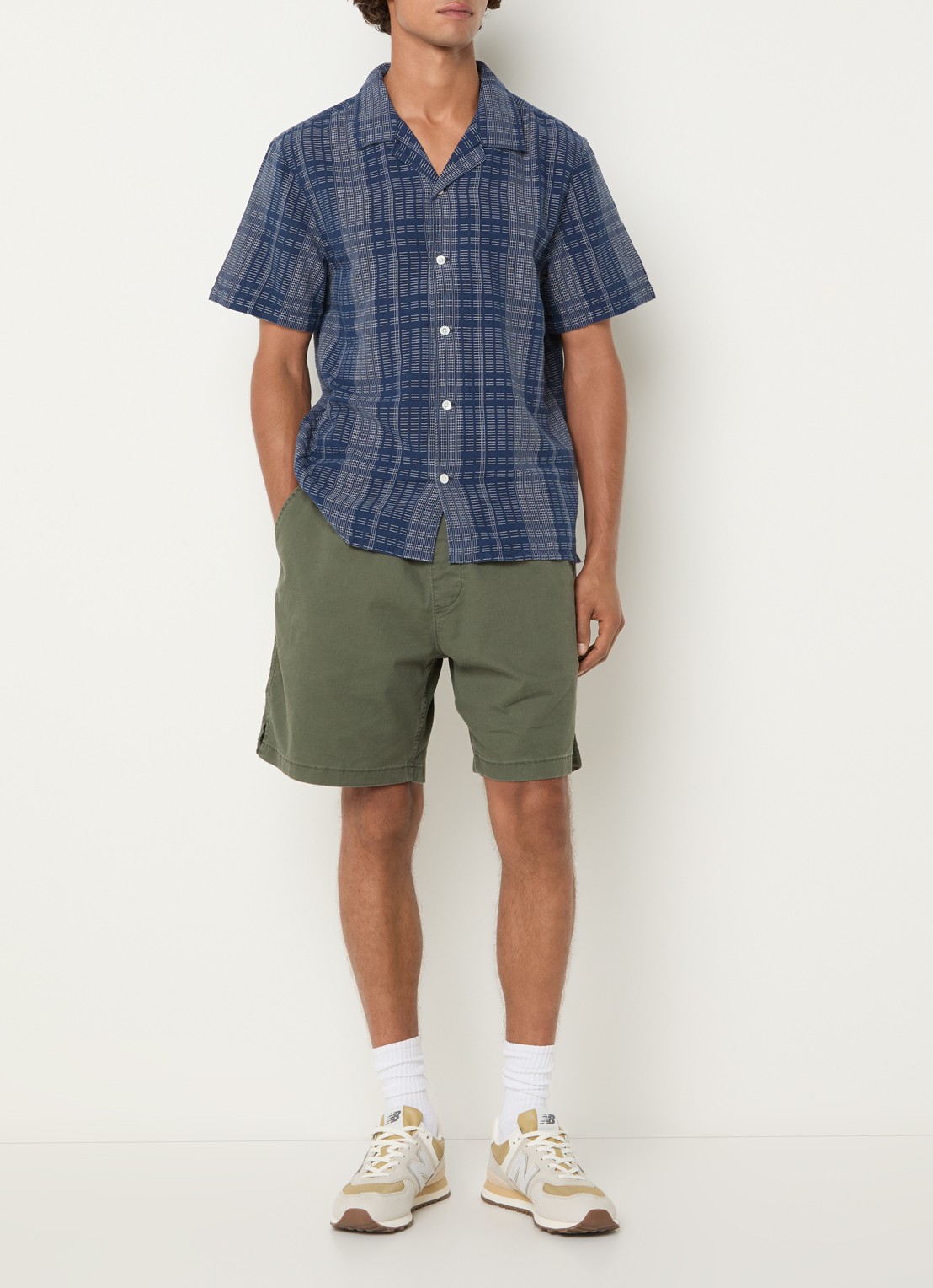 Levi's Regular fit overhemd in linnenblend met borduring - voorkant 3 royalblauw