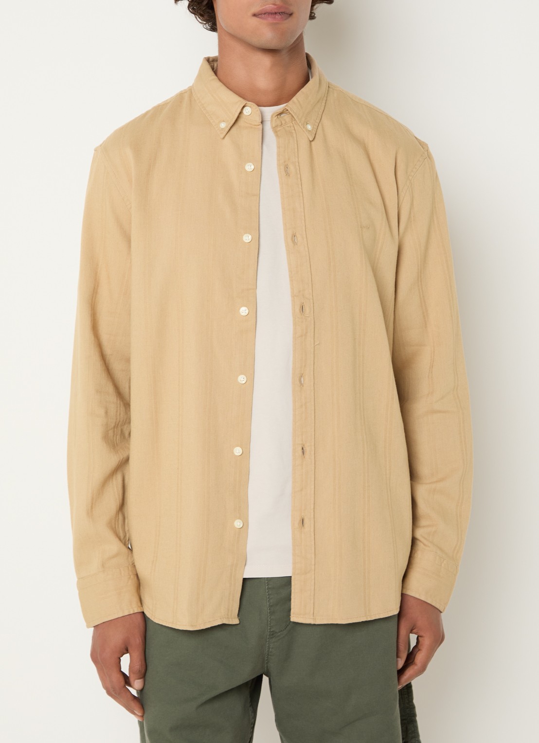 Levi's Regular fit overhemd in linnenblend met logoborduring - detail 2 camel