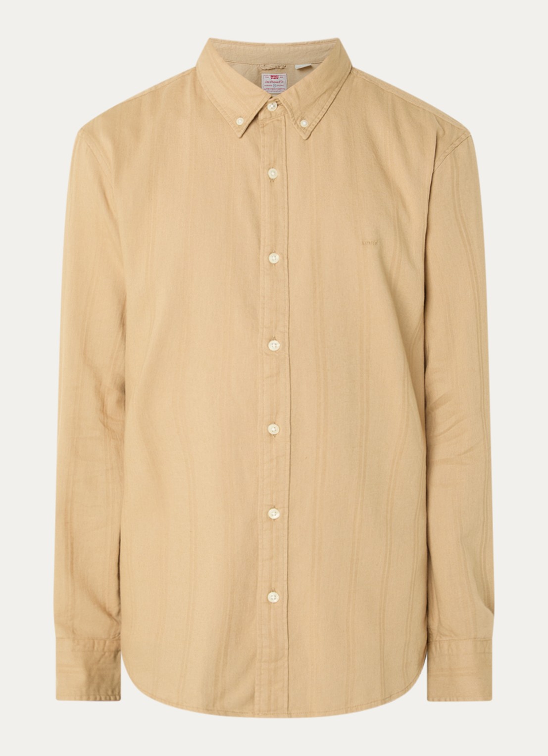 Levi's Regular fit overhemd in linnenblend met logoborduring - voorkant 3 camel