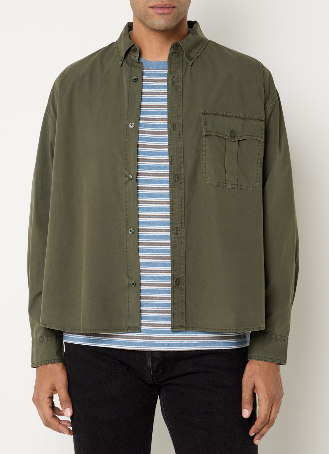 Levi's Regular fit overhemd met borstzak - detail legergroen
