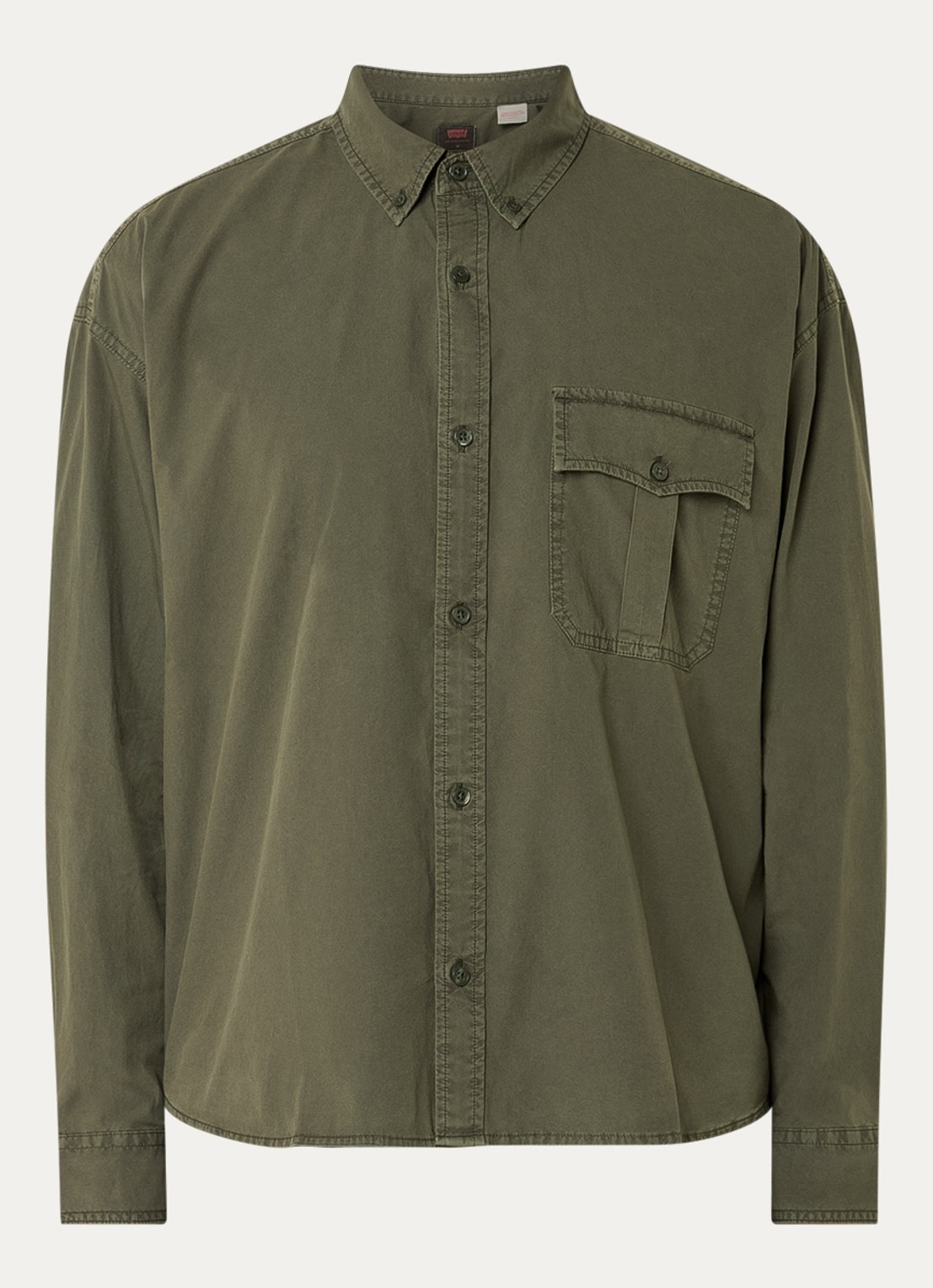 Levi's Regular fit overhemd met borstzak - voorkant 2 legergroen