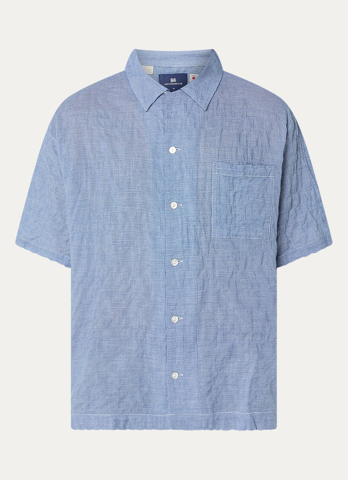 Levi's Regular fit overhemd met borstzak - voorkant 2 blauwgrijs