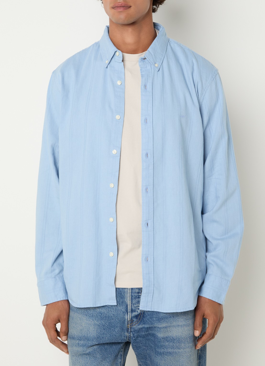 Levi's Regular fit overhemd met logoborduring - detail blauwgrijs