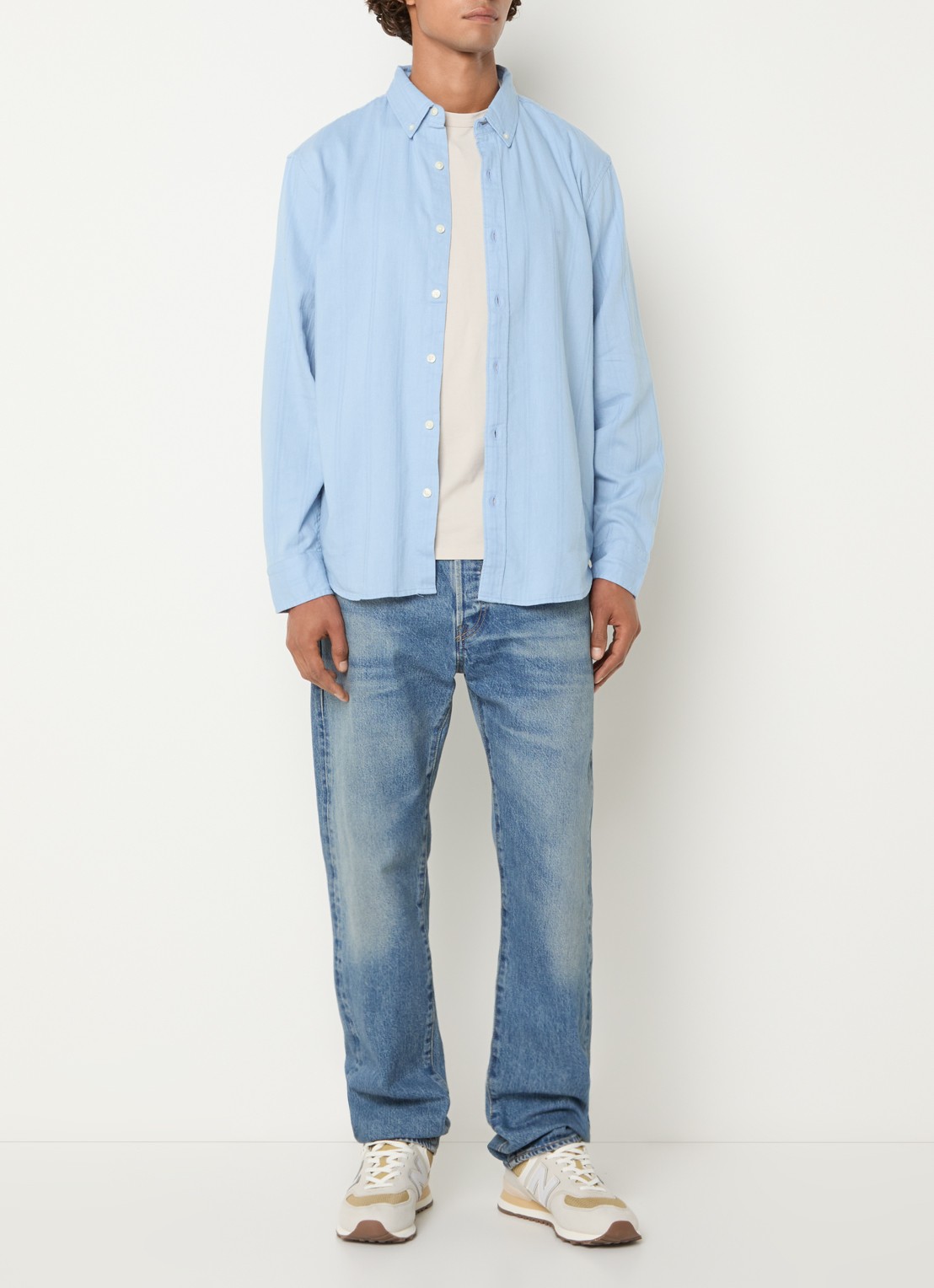 Levi's Regular fit overhemd met logoborduring - voorkant 4 blauwgrijs