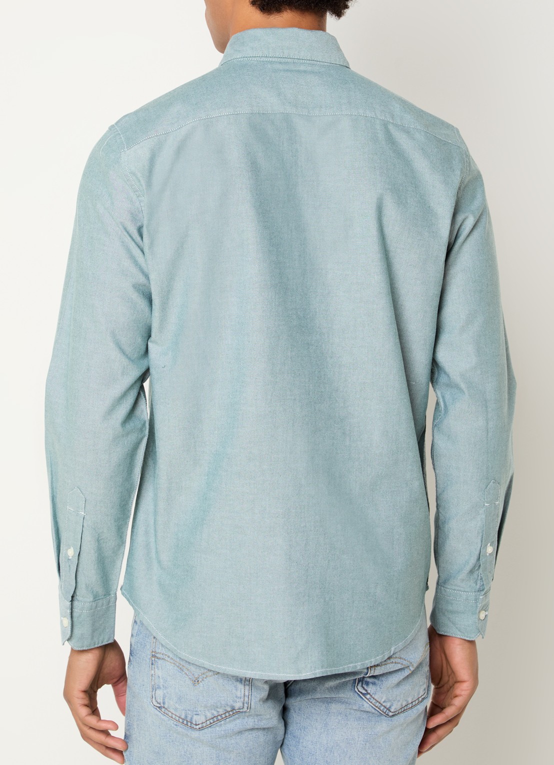 Levi's Regular fit overhemd met logoborduring - achterkant staalblauw