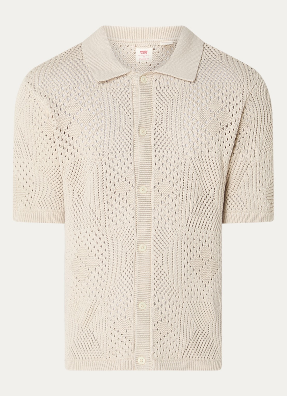 Levi's Regular fit overhemd met opengewerkt dessin - voorkant 2 beige