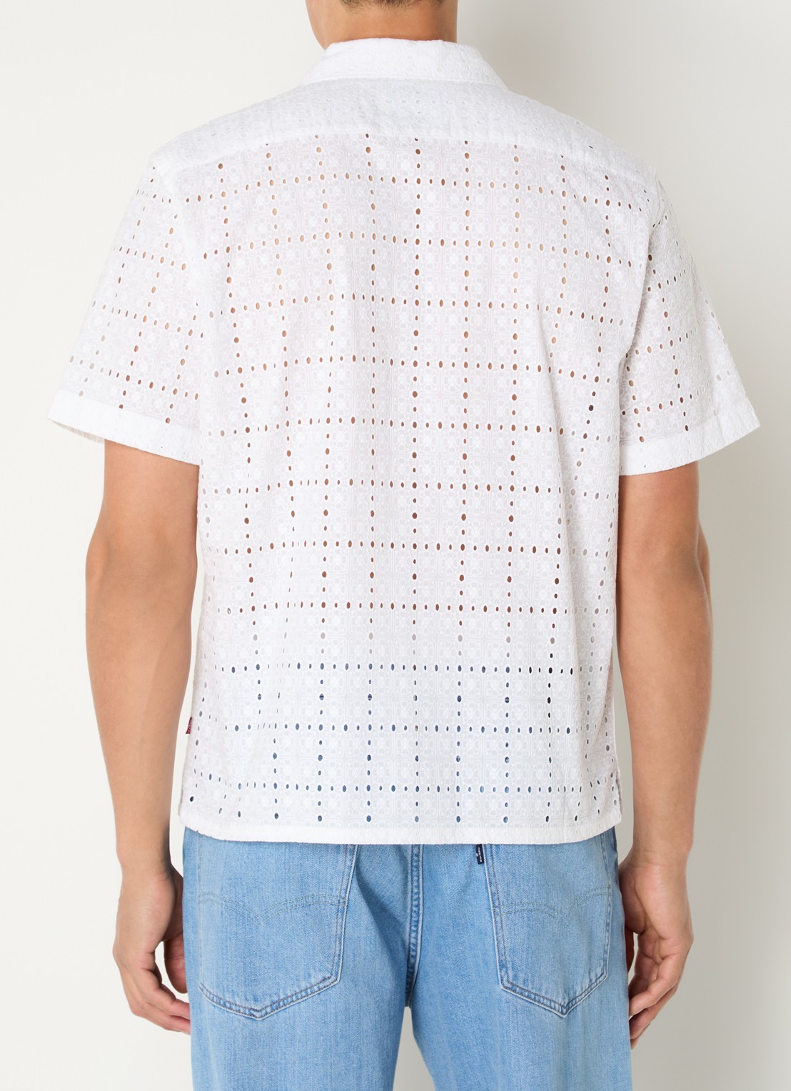 Levi's Regular fit overhemd met opengewerkt dessin - achterkant 4 wit