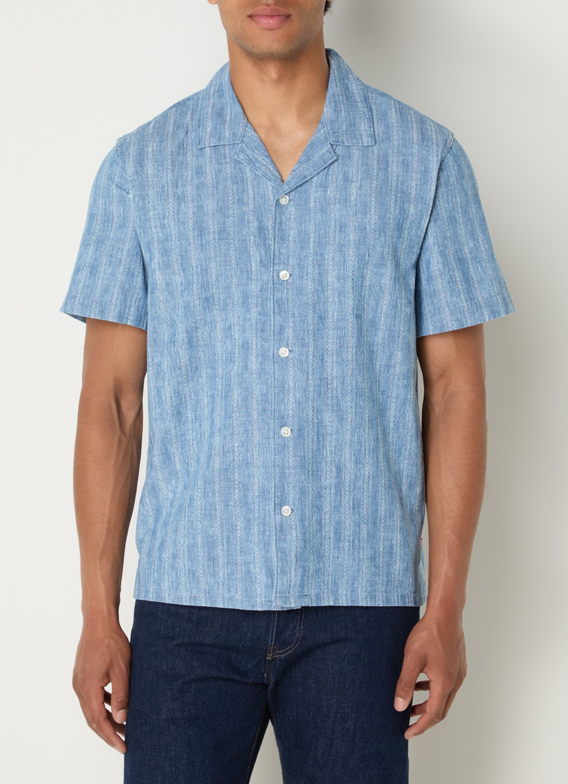 Levi's regular fit overhemd met print - detail lichtblauw