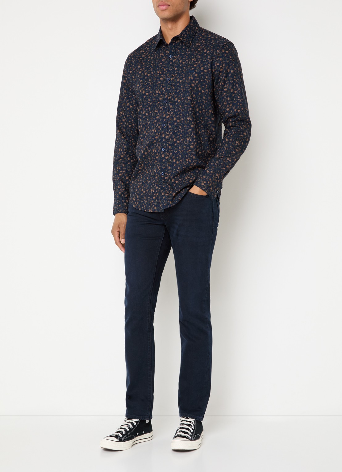 Levi's Regular fit overhemd met print - voorkant 4 donkerblauw