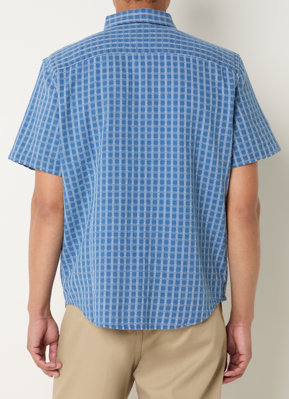 Levi's Regular fit overhemd met ruitdessin en logo - achterkant staalblauw