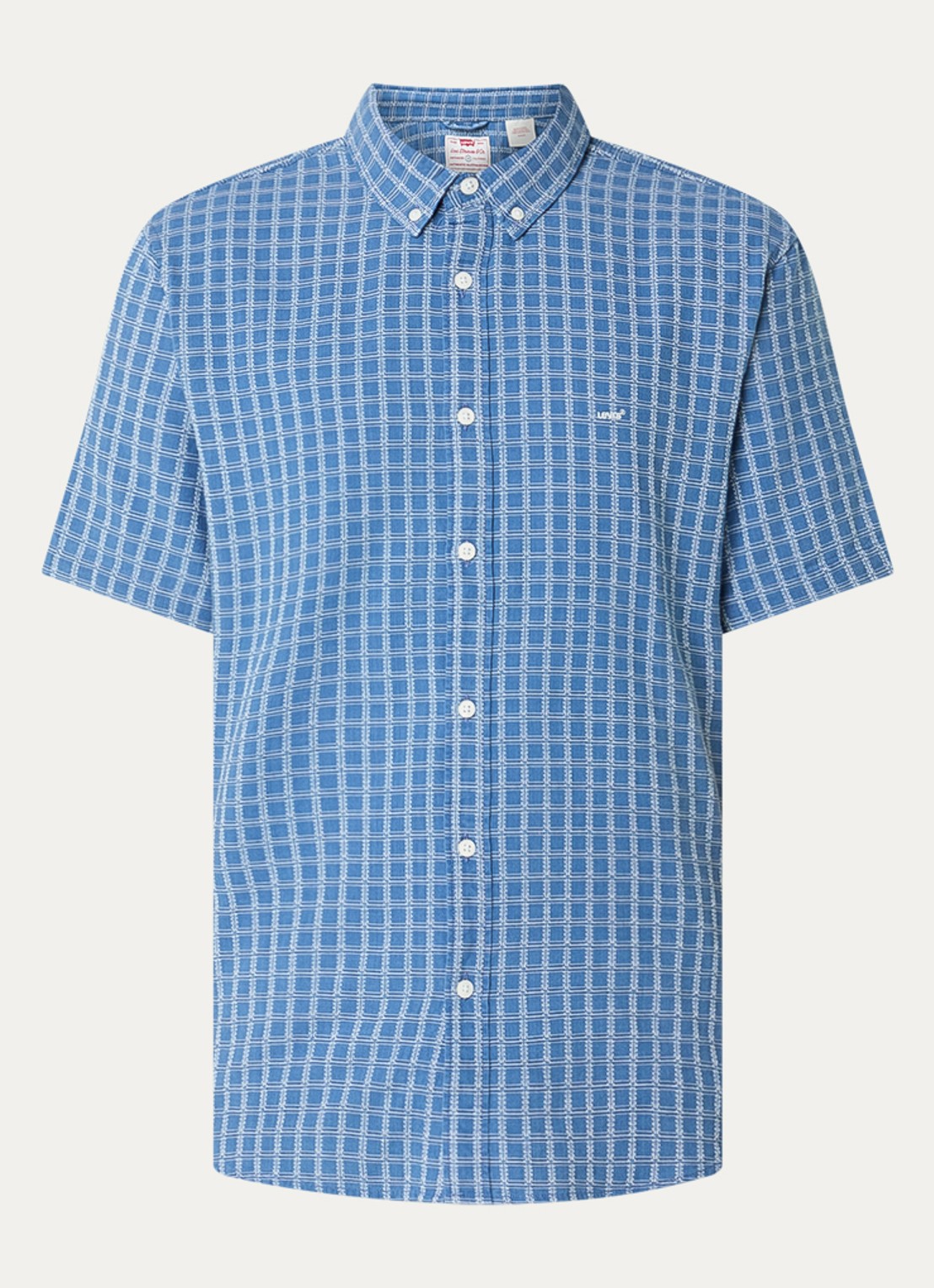 Levi's Regular fit overhemd met ruitdessin en logo - voorkant 2 staalblauw