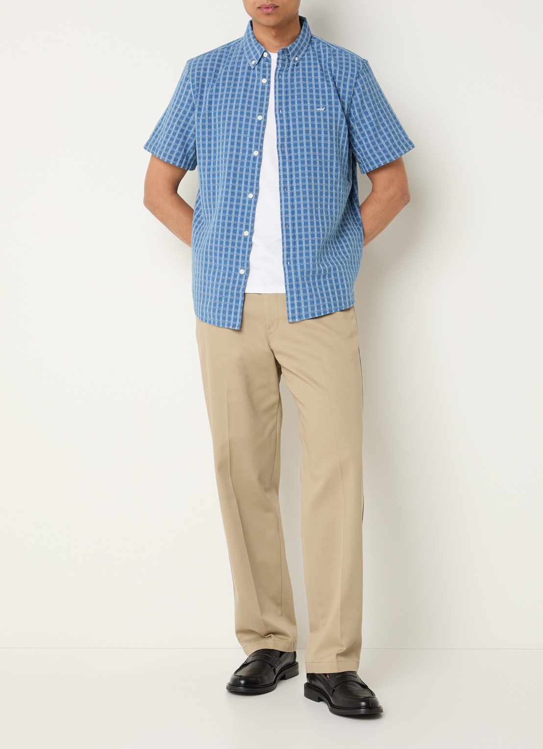 Levi's Regular fit overhemd met ruitdessin en logo - voorkant 3 staalblauw
