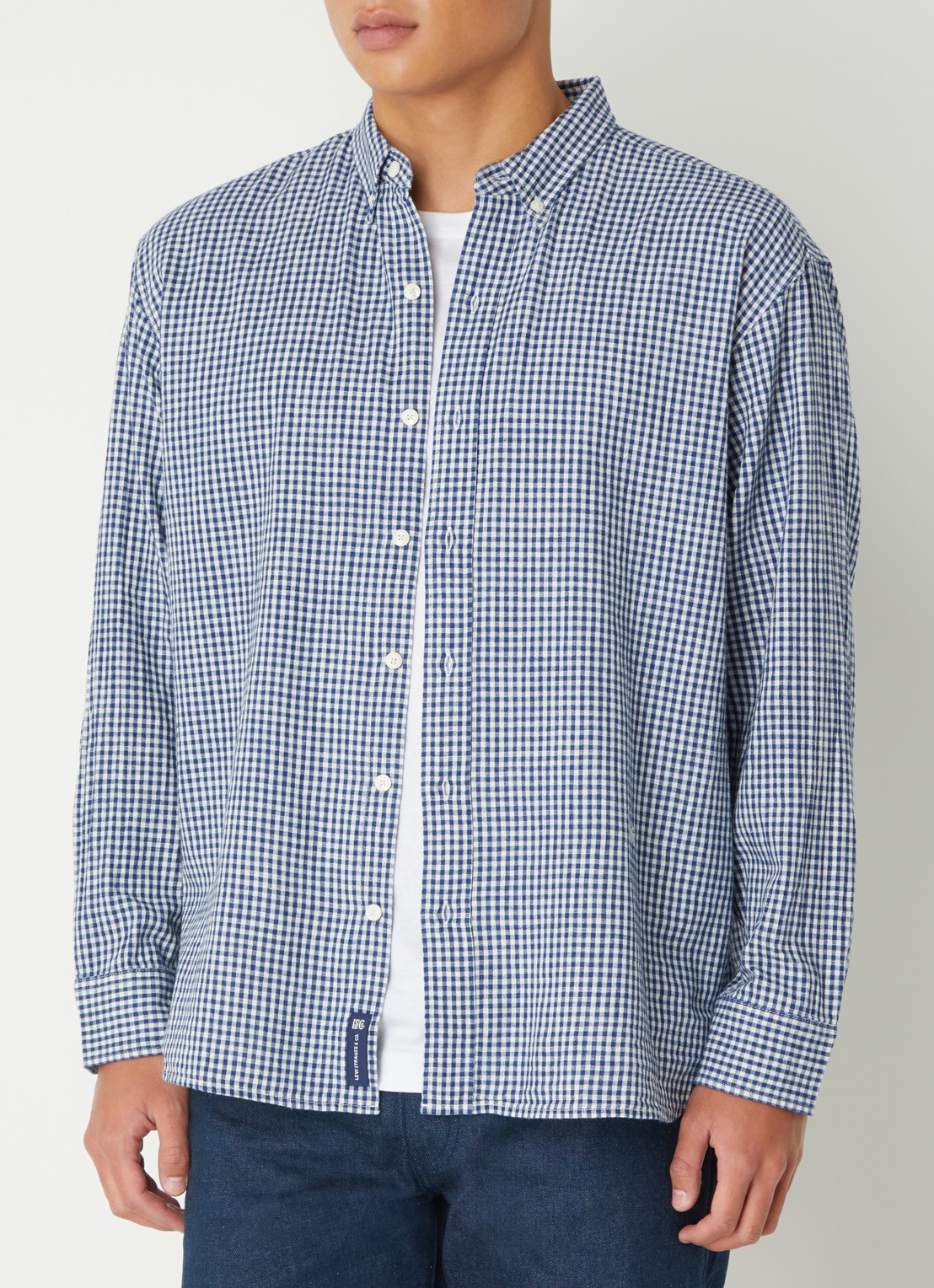 Levi's Regular fit overhemd met ruitdessin - detail 4 donkerblauw