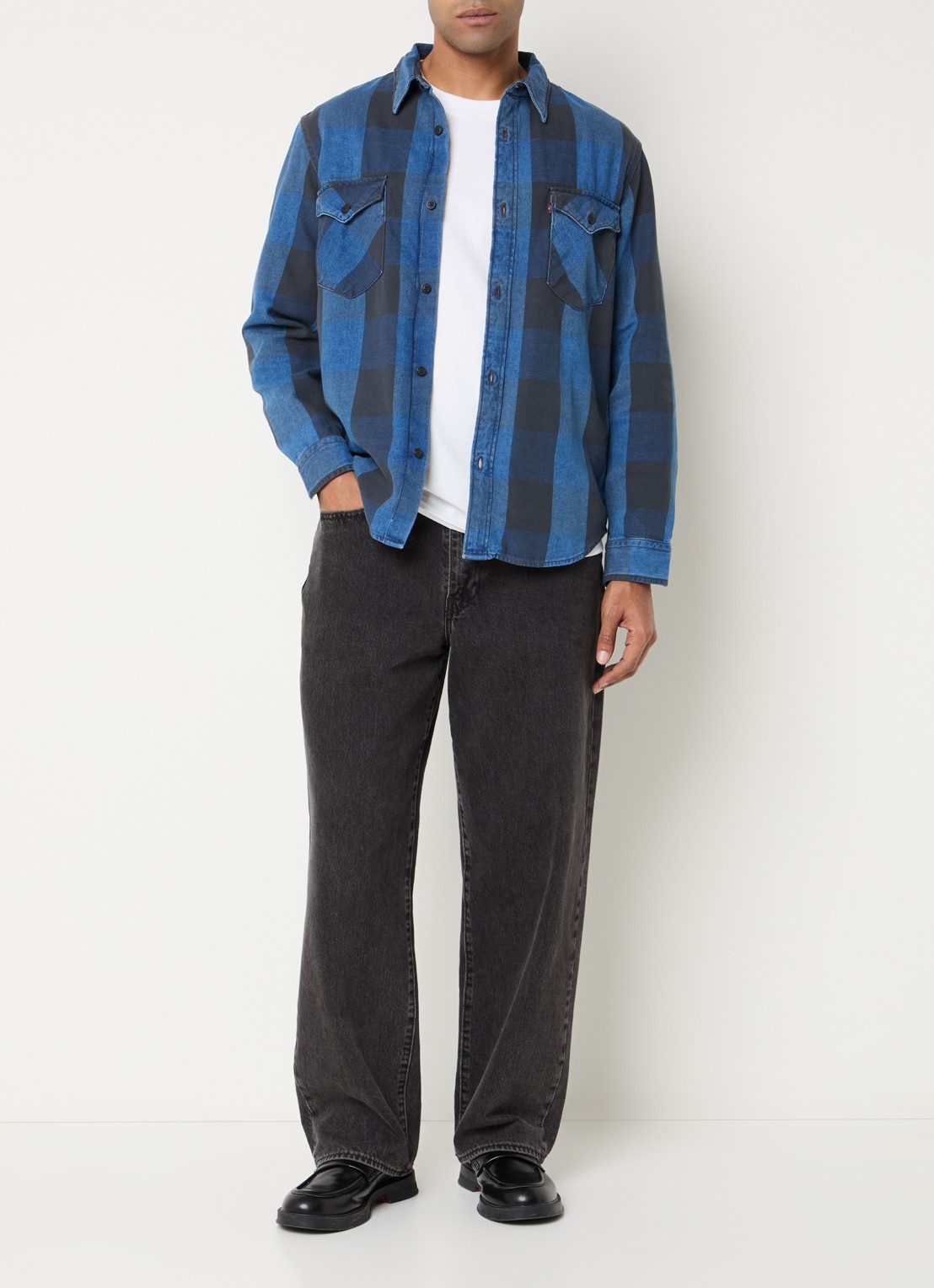 Levi's Regular fit overhemd met ruitdessin - voorkant 4 donkerblauw