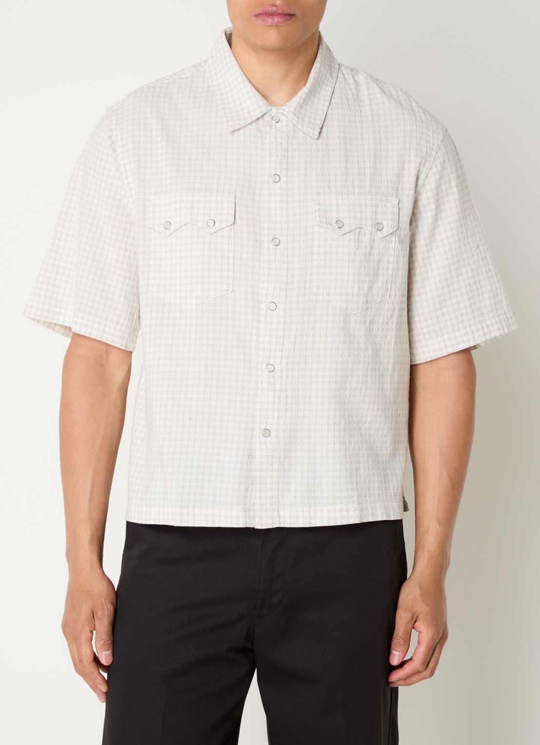 Levi's Regular fit overhemd met ruitdessin - detail gebroken wit