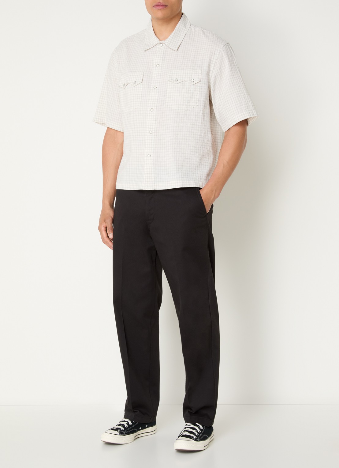 Levi's Regular fit overhemd met ruitdessin - voorkant 4 gebroken wit