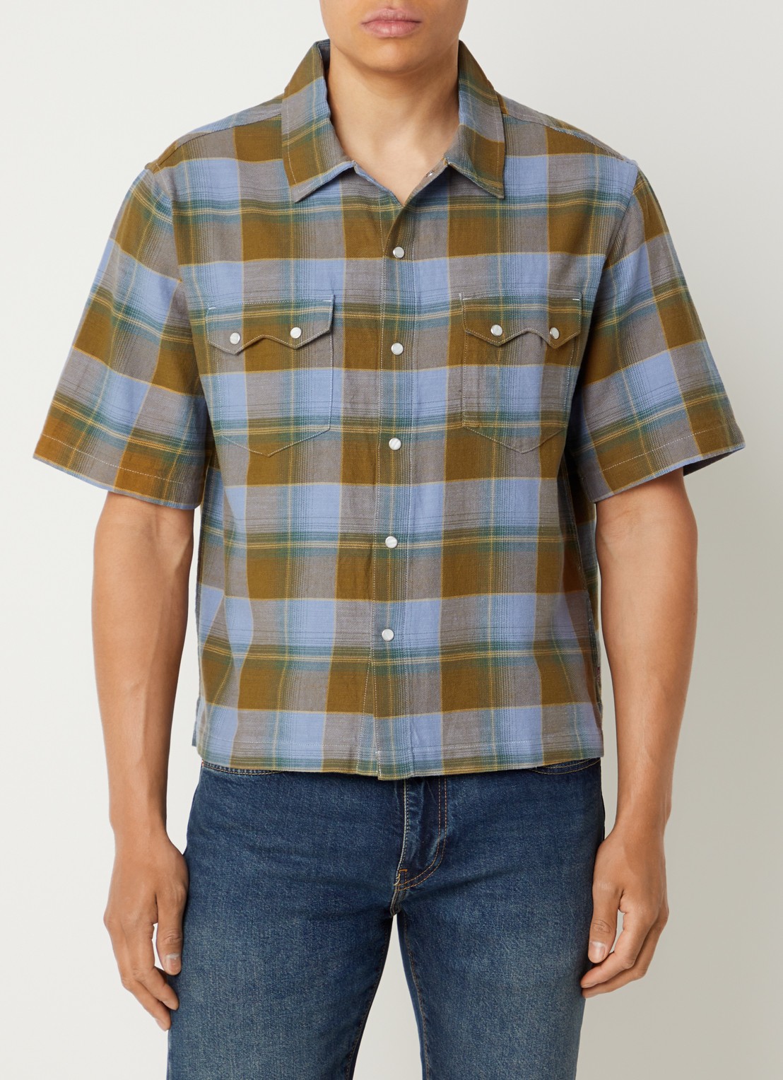 Levi's Regular fit overhemd met ruitdessin - detail 4 mosgroen