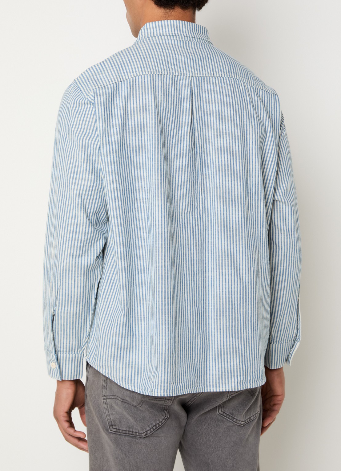 Levi's Regular fit overhemd met streepprint - achterkant staalblauw
