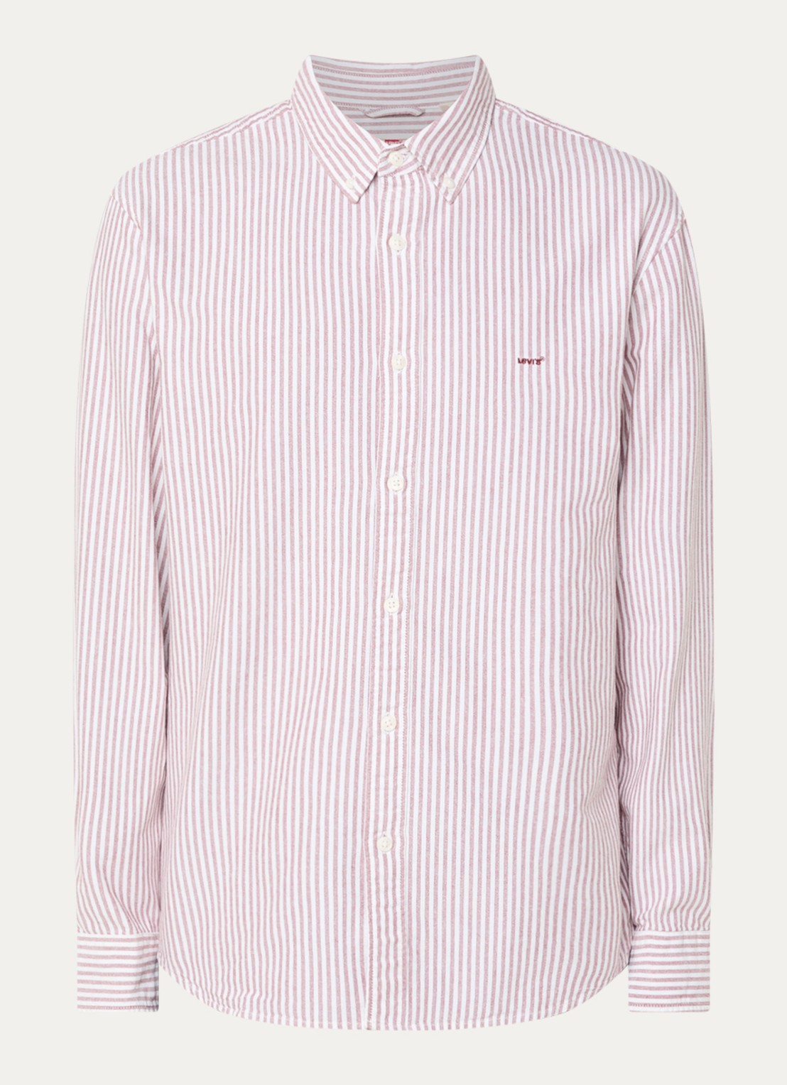 Levi's Regular fit overhemd met streepprint - voorkant steenrood