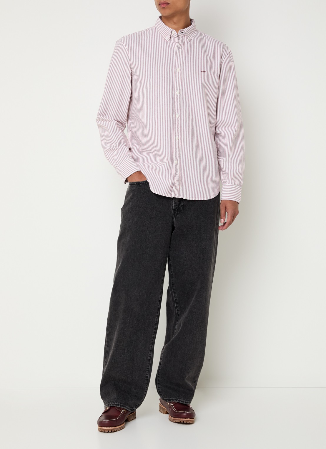 Levi's Regular fit overhemd met streepprint - voorkant 2 steenrood