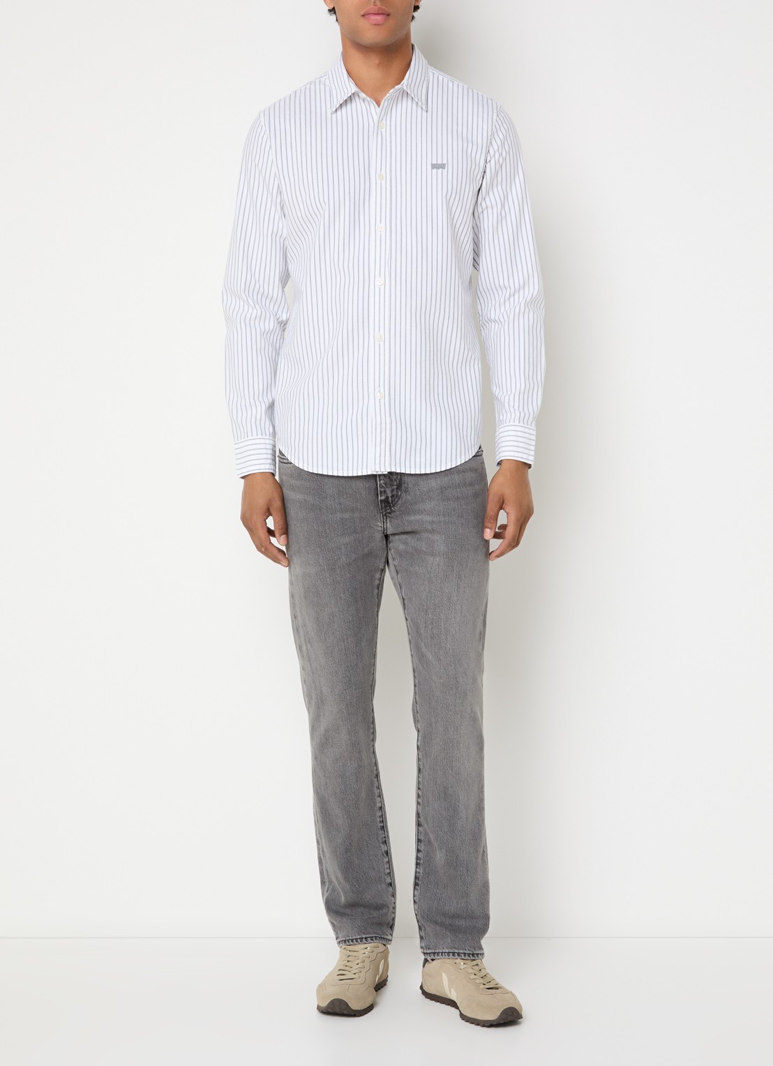 Levi's Regular fit overhemd met streepprint - voorkant 2 wit