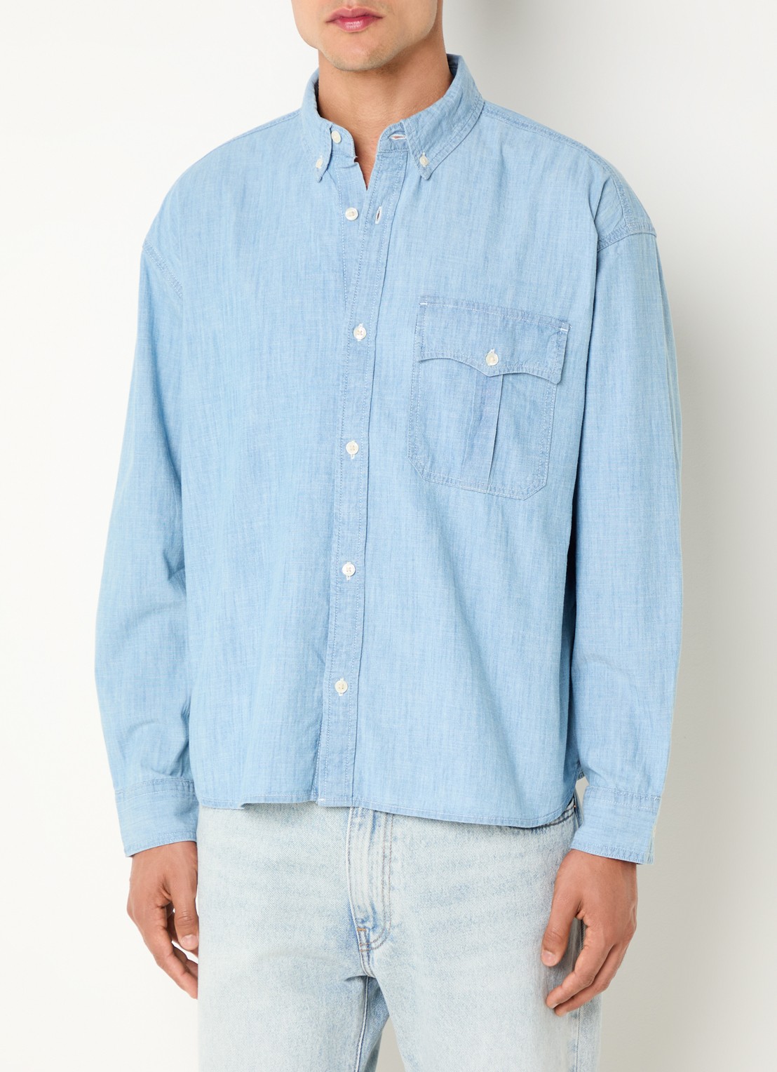 Levi's Regular fit overhemd van chambray - detail 4 indigo