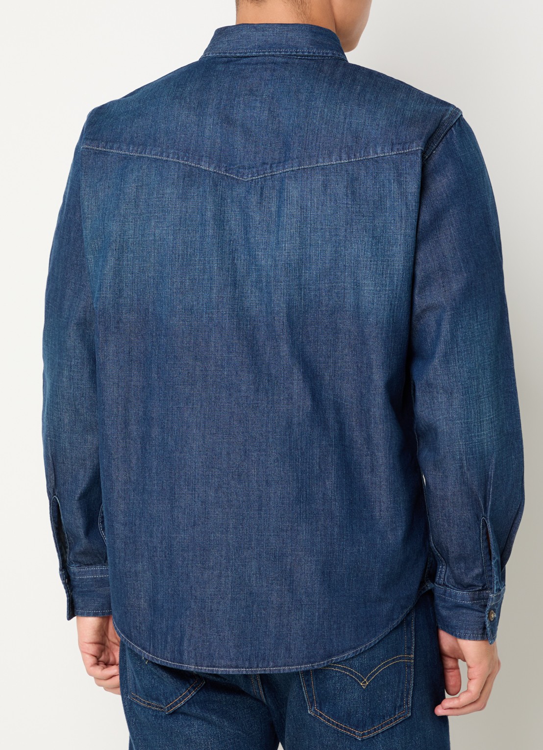 Levi's Regular fit overhemd van chambray - achterkant indigo