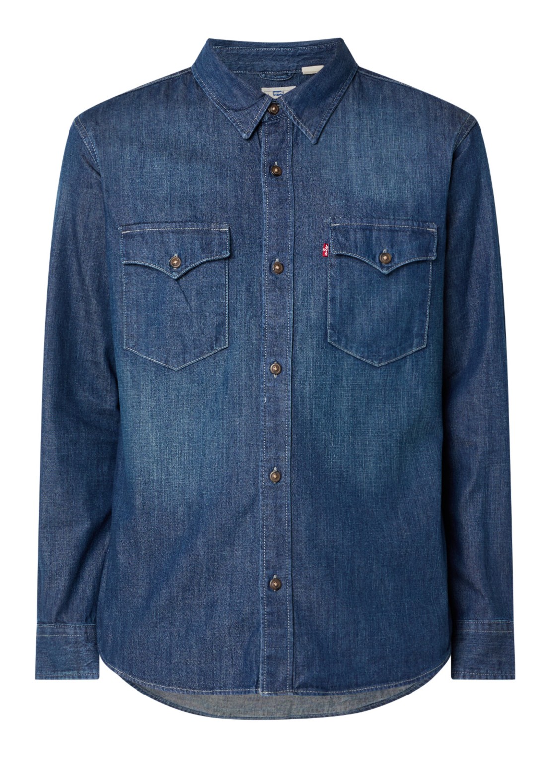 Levi's Regular fit overhemd van chambray - voorkant 2 indigo